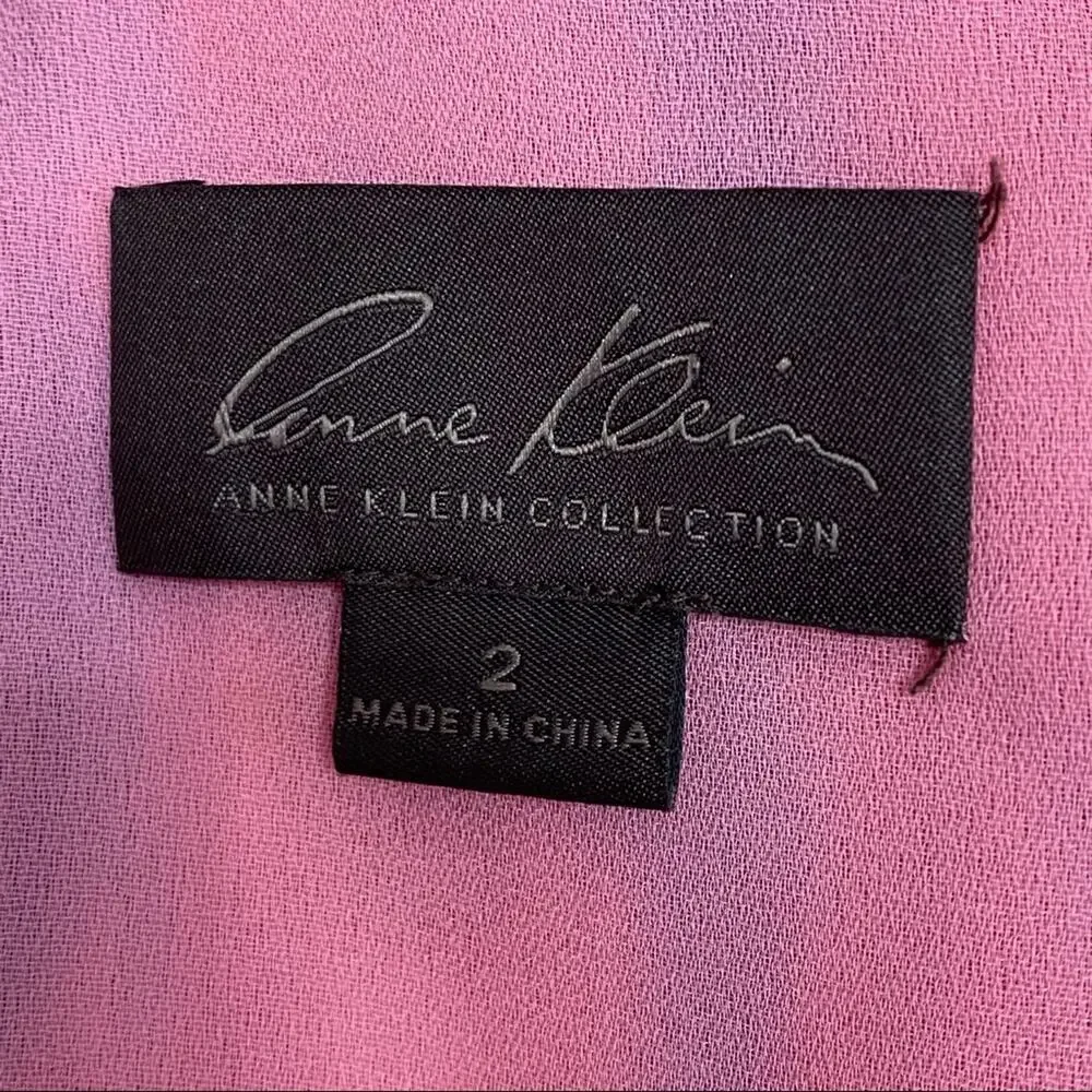 Anne Klein Collection Tie Dye Dress Womens Size 2 Pink Shift Silk Cotton Blend - Picture 14 of 16